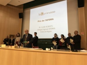 Remise du prix AFDMA le 17 nov; 2018 à Strasbourg